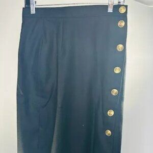 VINTAGE TALBOTS 100% PURE WOOL SIDE BUTTON SKIRT-8